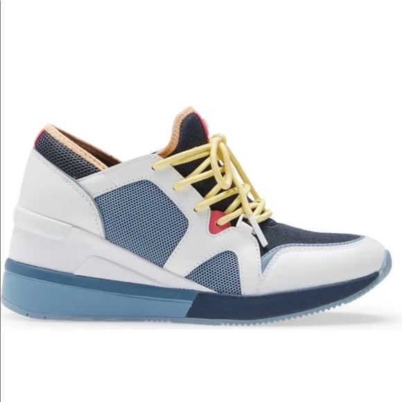 MICHAEL KORS LIV TRAINER Sneaker Navy Multi Size:8 - Picture 3 of 5